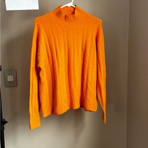 Vibrant Orange Ribbed Sweater